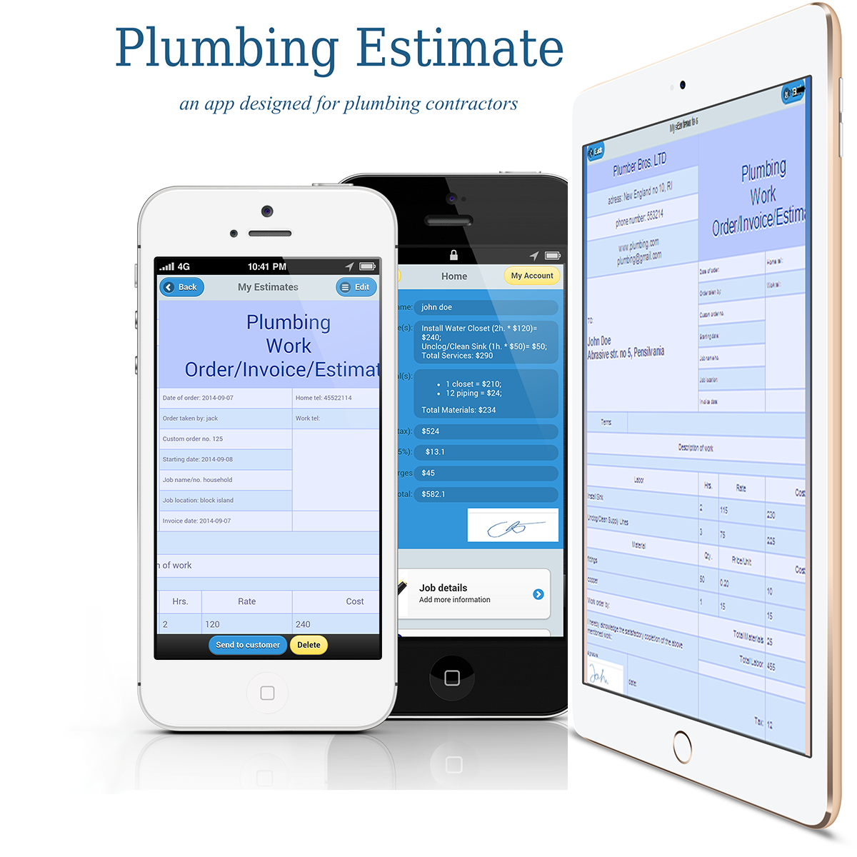 Plumbing Estimates/Invoices